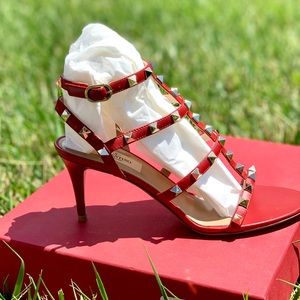 Valentino Rockstud Anklestrap Leather 70 Heel